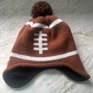 Football style Knit Winter Hat